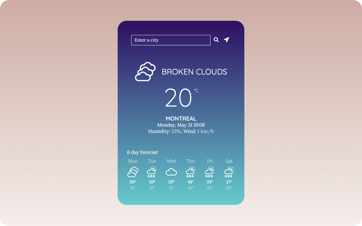 Weather app preview